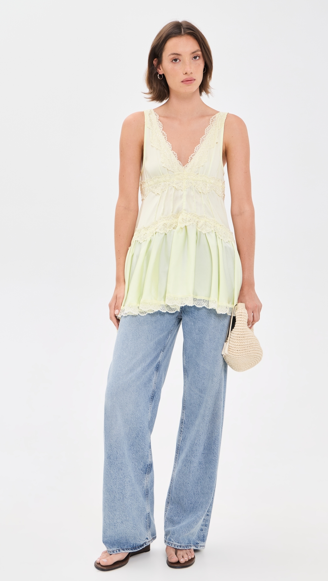 In This Groove Mini Slip Dress Lemon Ice