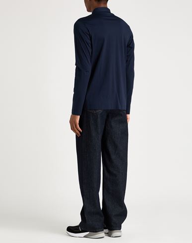 Man Polo shirt Navy Size L Cotton, Elastane