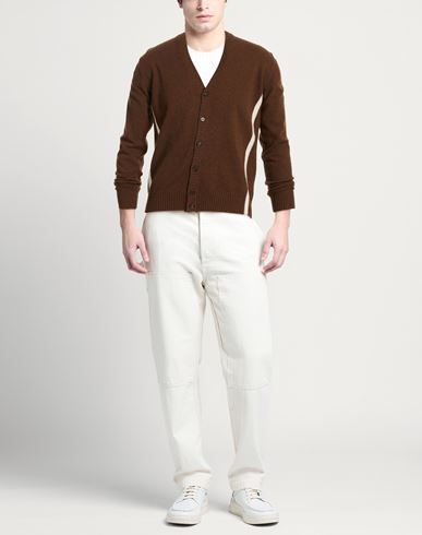 Man Cardigan Brown Size 38 Wool, Polyamide