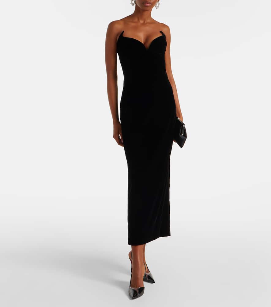 Velvet bustier dress