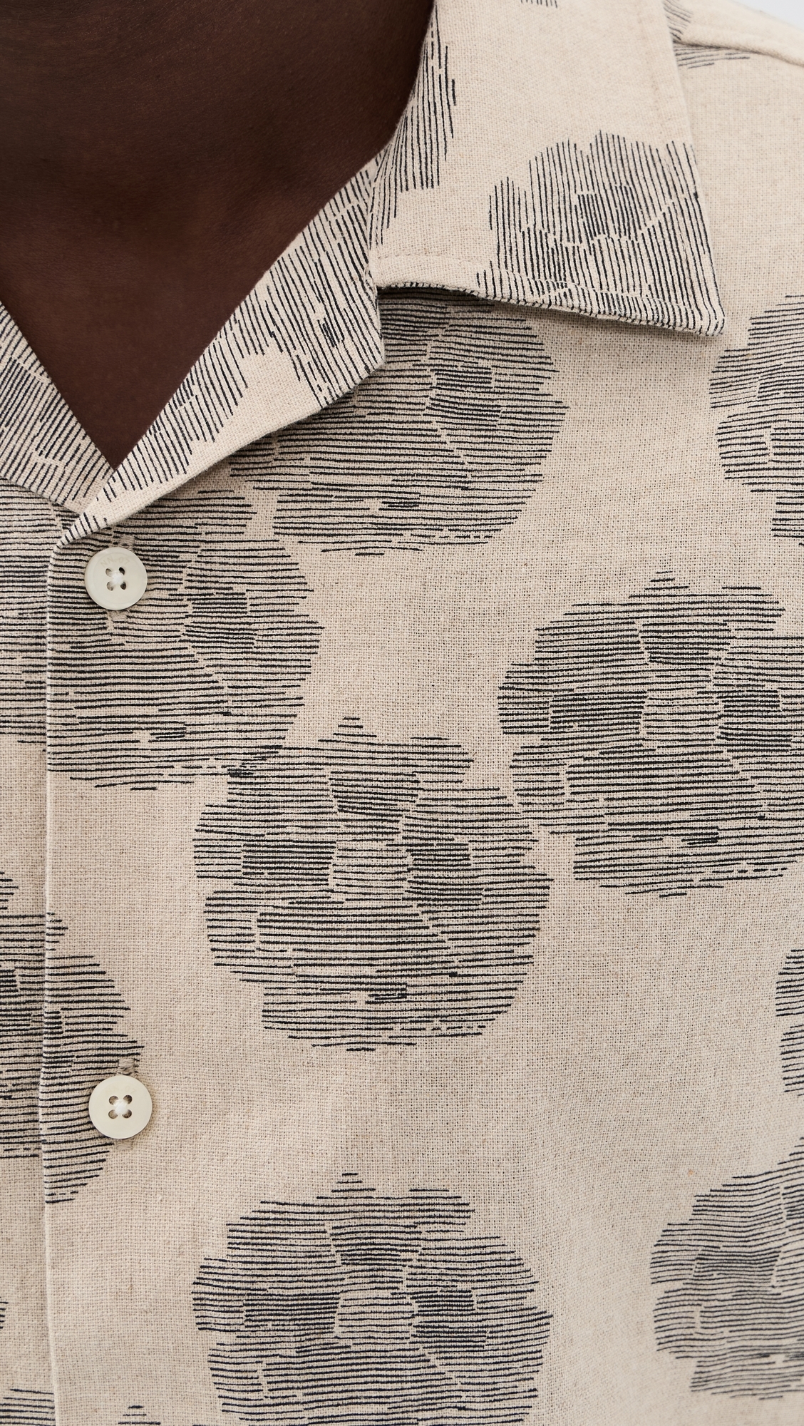 Ole Printed Linen Shirt Oatmeal