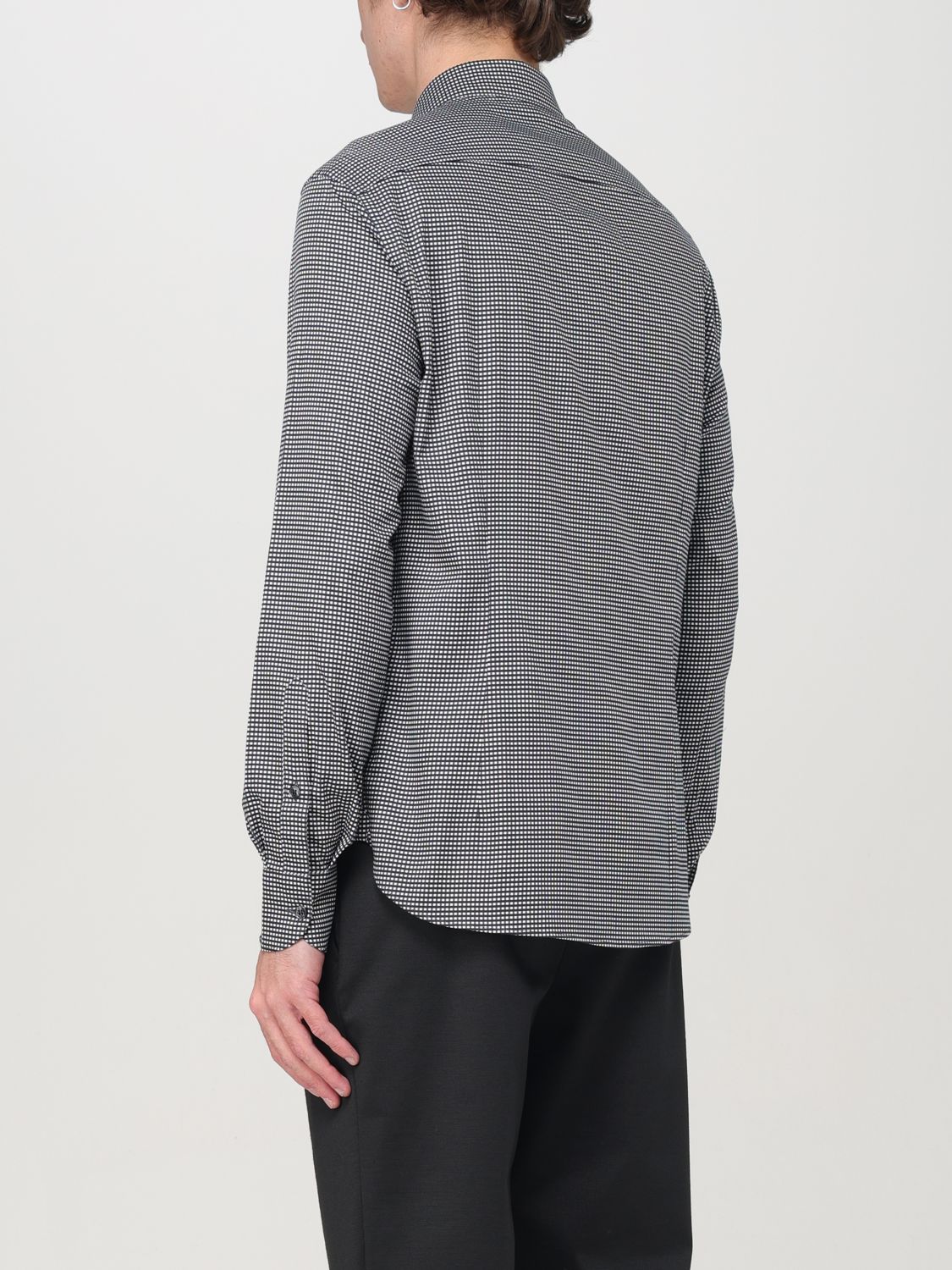 Geometric-print poplin shirt - Blue