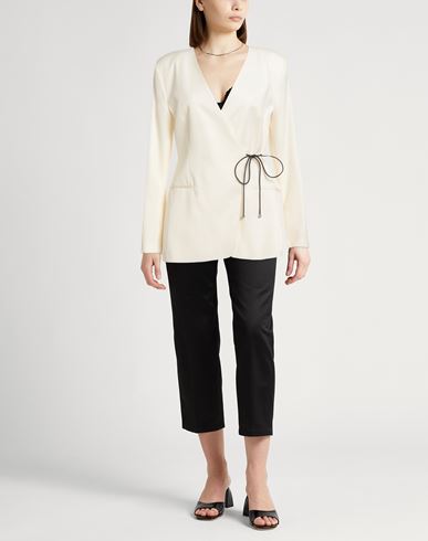Woman Blazer Ivory Size 10 Virgin Wool