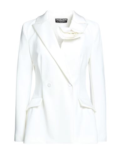 Woman Blazer White Size 10 Polyamide, Elastane