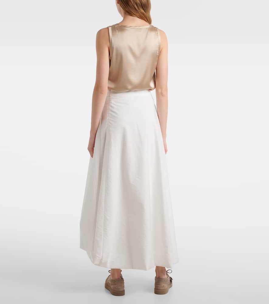 Cotton-blend maxi skirt