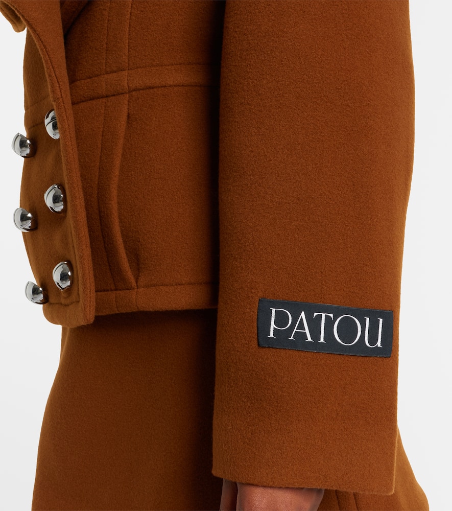 Cropped wool-blend jacket