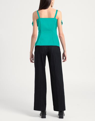 Woman Top Emerald green Size 6 Cotton, Polyamide, Elastane