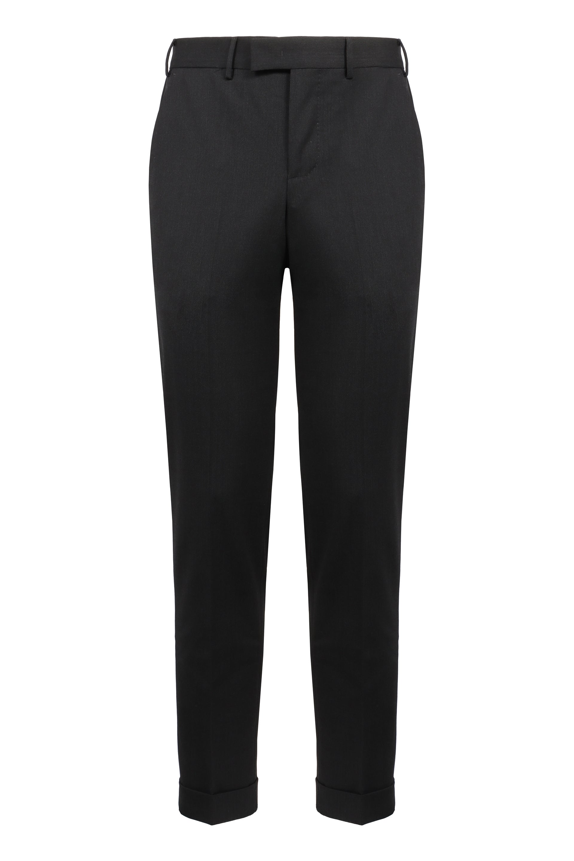 Wool-Blend Chino Pants with Two Back Flap Pockets