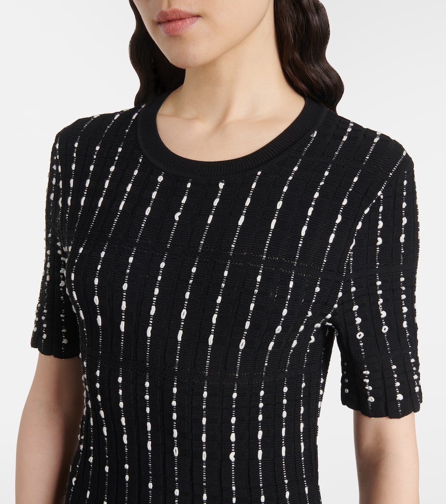 Ribbed-knit cotton-blend midi dress
