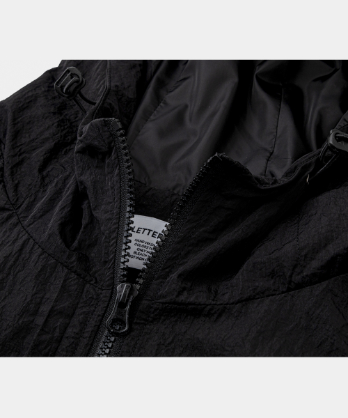 Shell Wind Piping Windbreaker Jacket Black