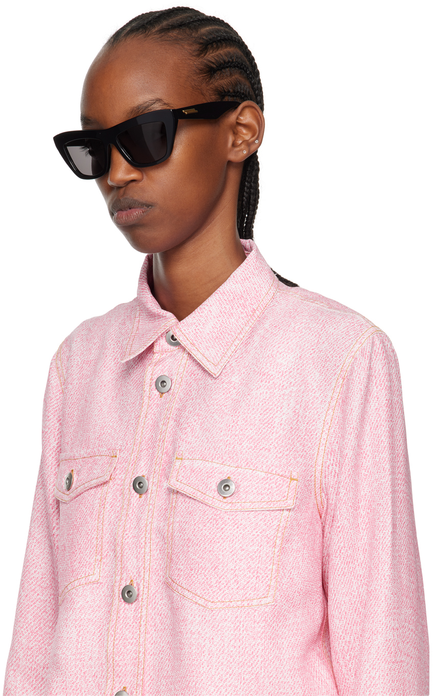 Bottega Veneta Black Cat-Eye Sunglasses