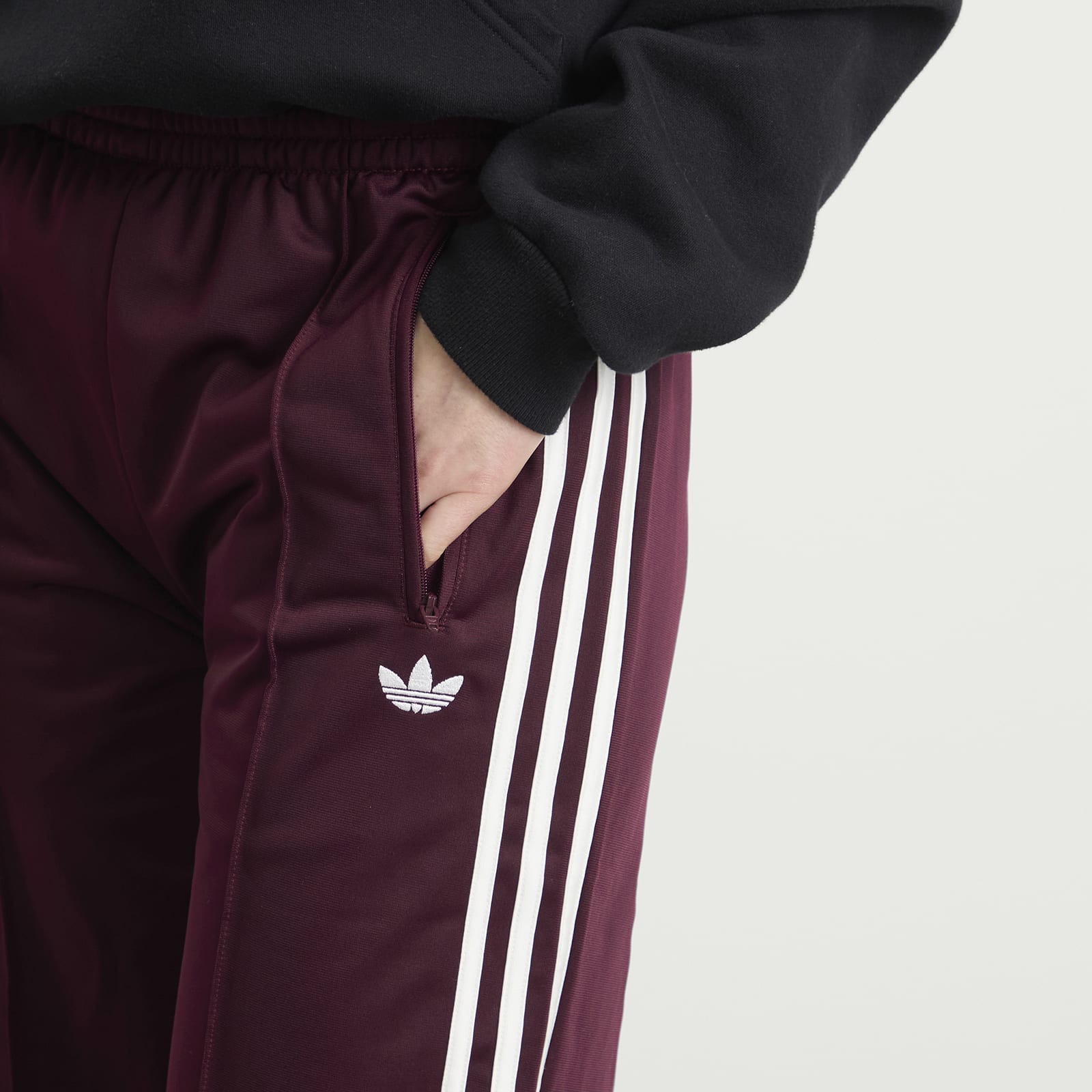 Women's Firebird Loose Trackpants in Maroon/Off White