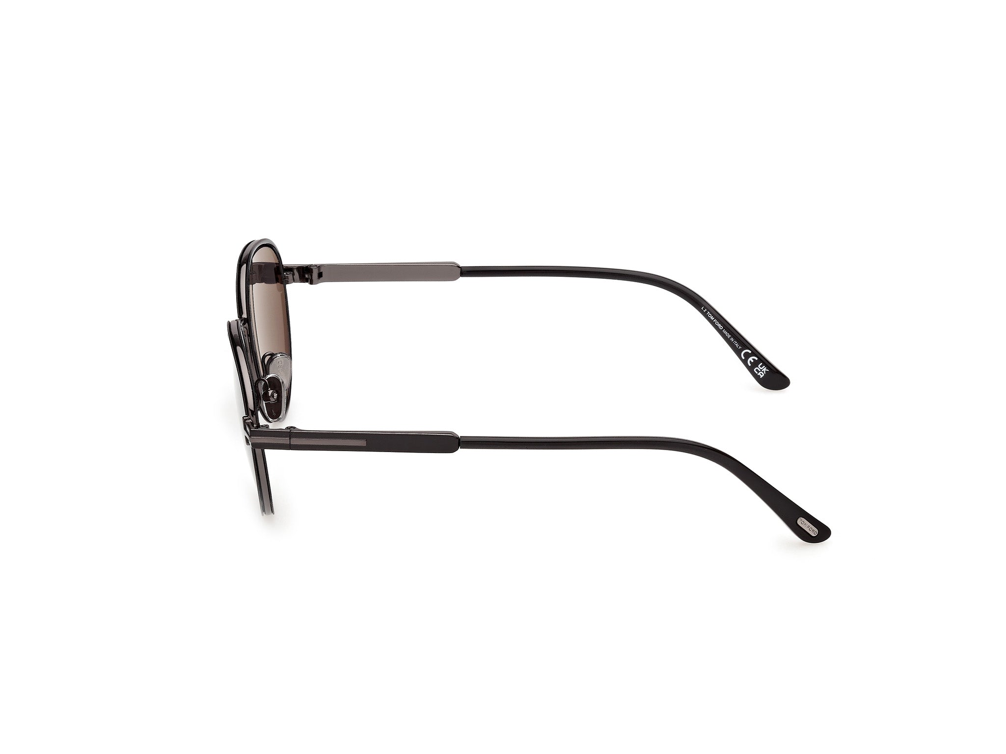 TOM FORD Unisex TOM FORD FT1339 JET-02 01A Sunglasses Metal Black Smoke Round Norma