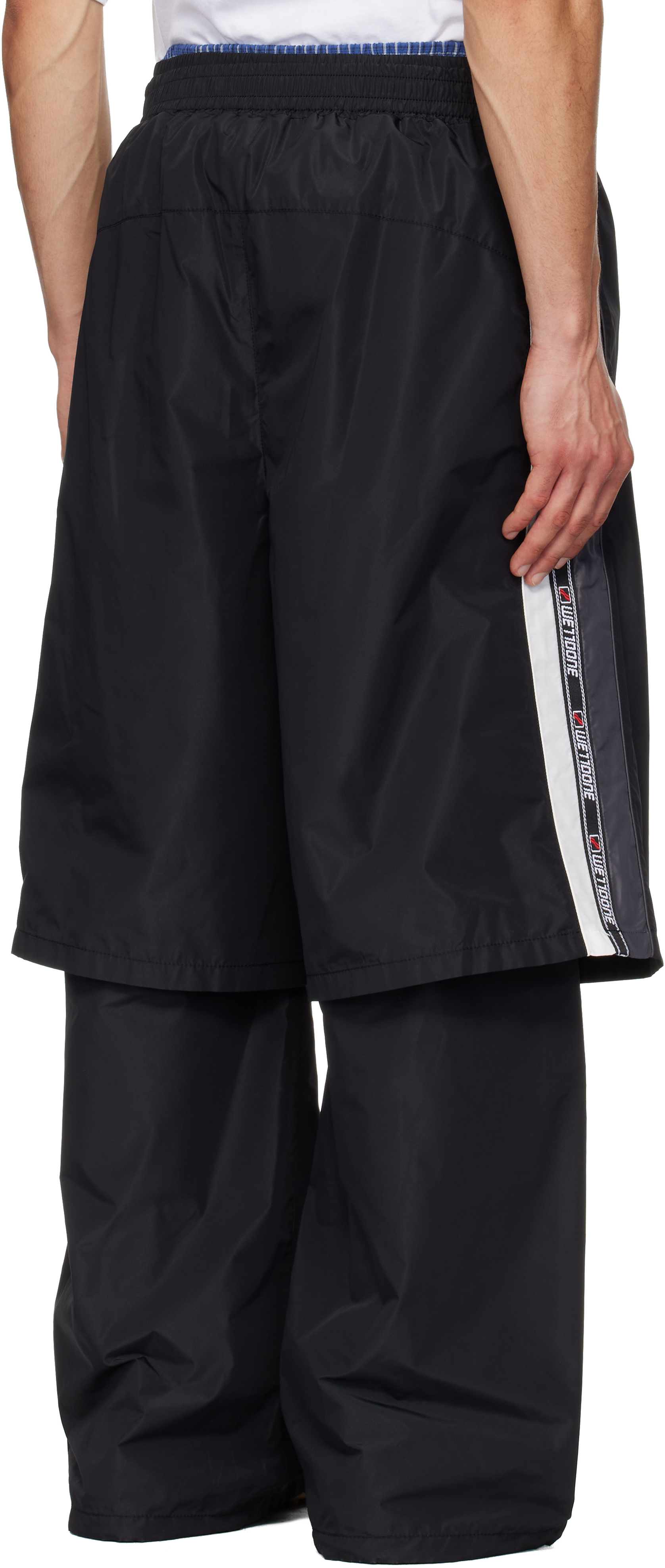 Black Triple Layered Track Pants