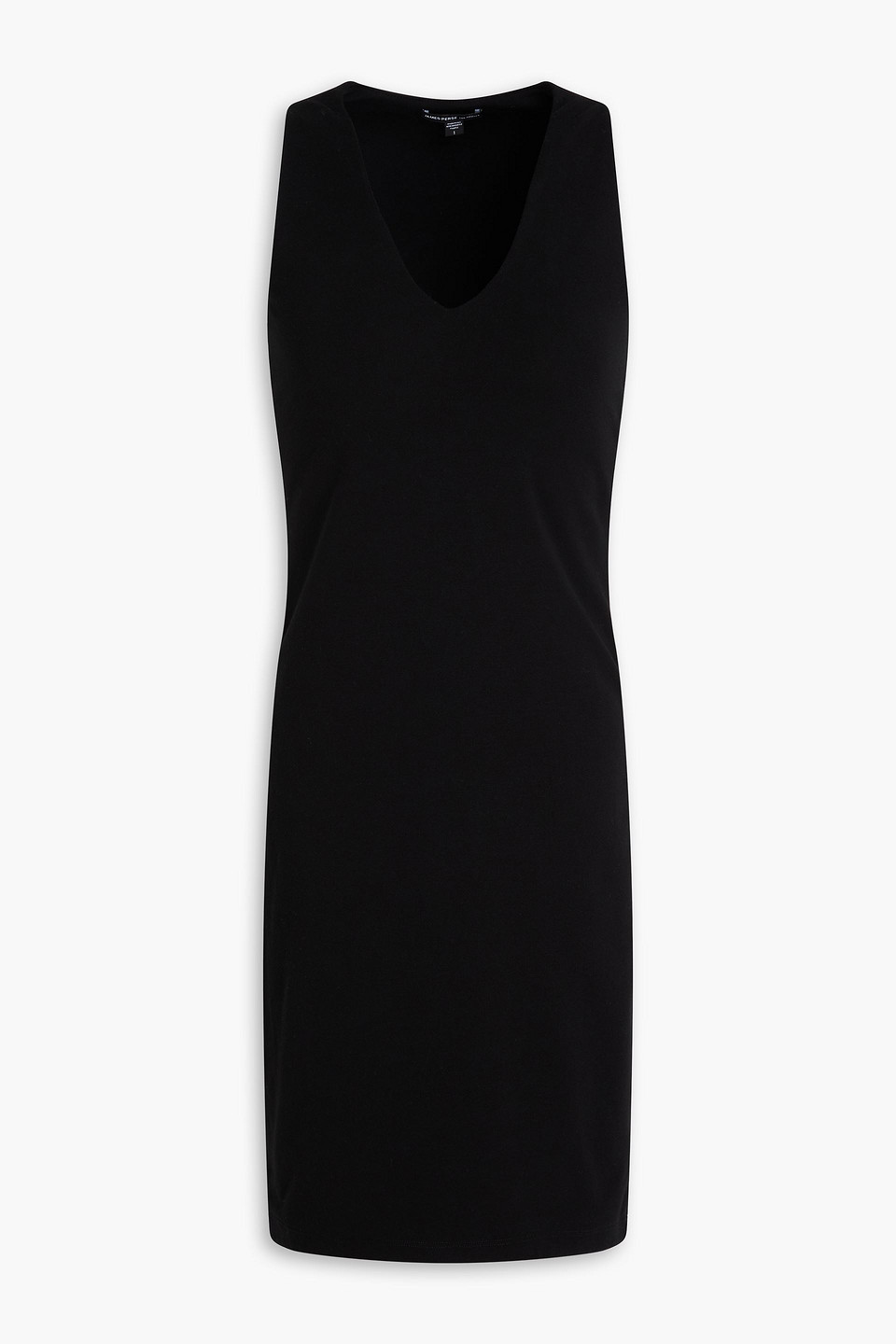Cotton-blend jersey mini dress - Black - 1