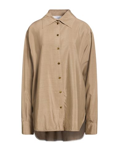 Woman Shirt Khaki Size 2 Silk, Cupro