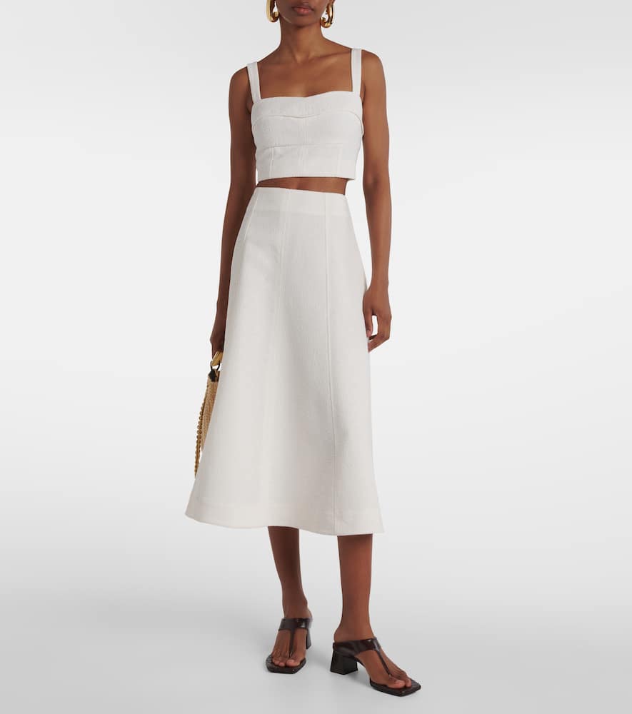 Fellini floral jacquard midi skirt