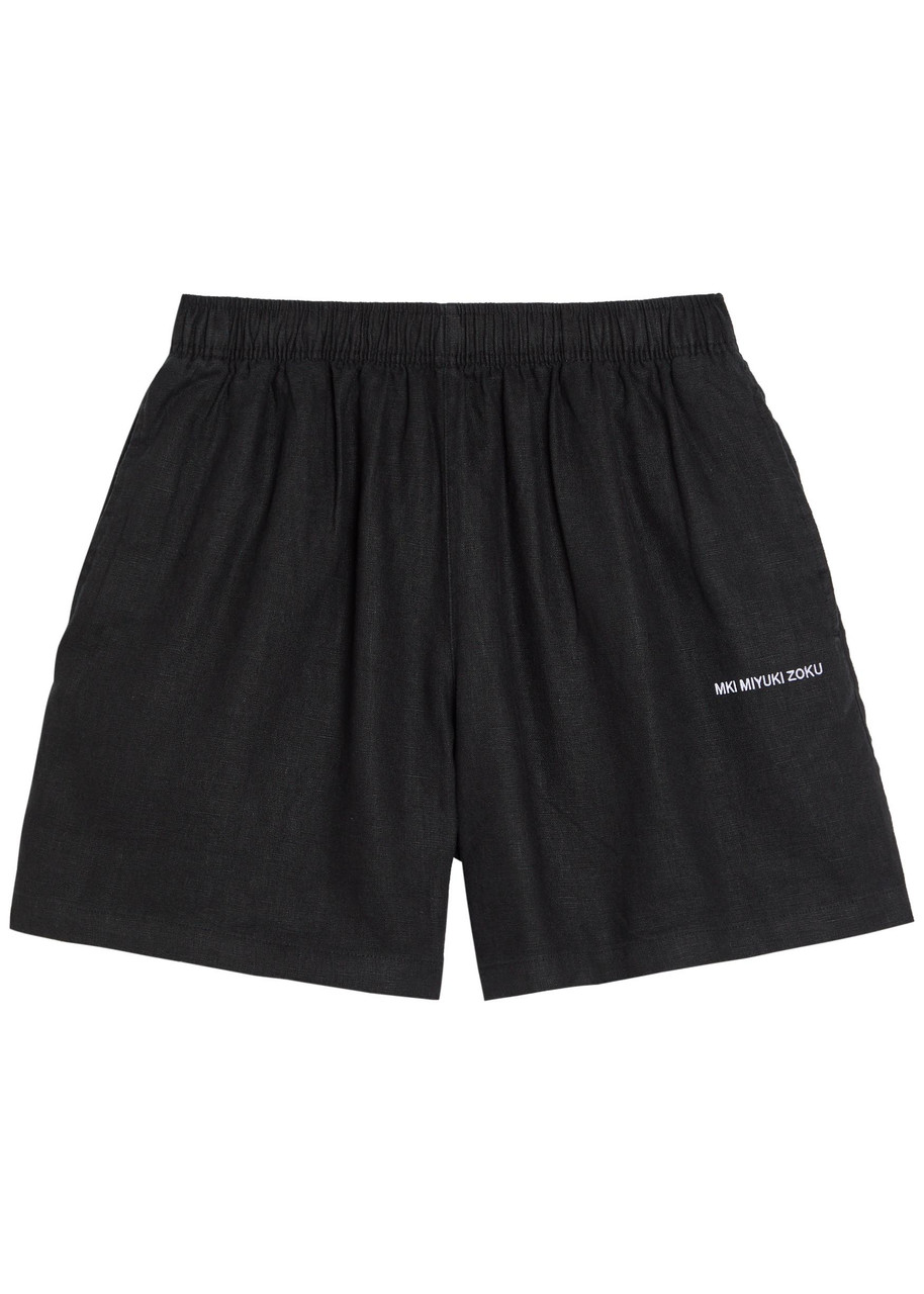 Logo-embroidered Linen Swim Shorts