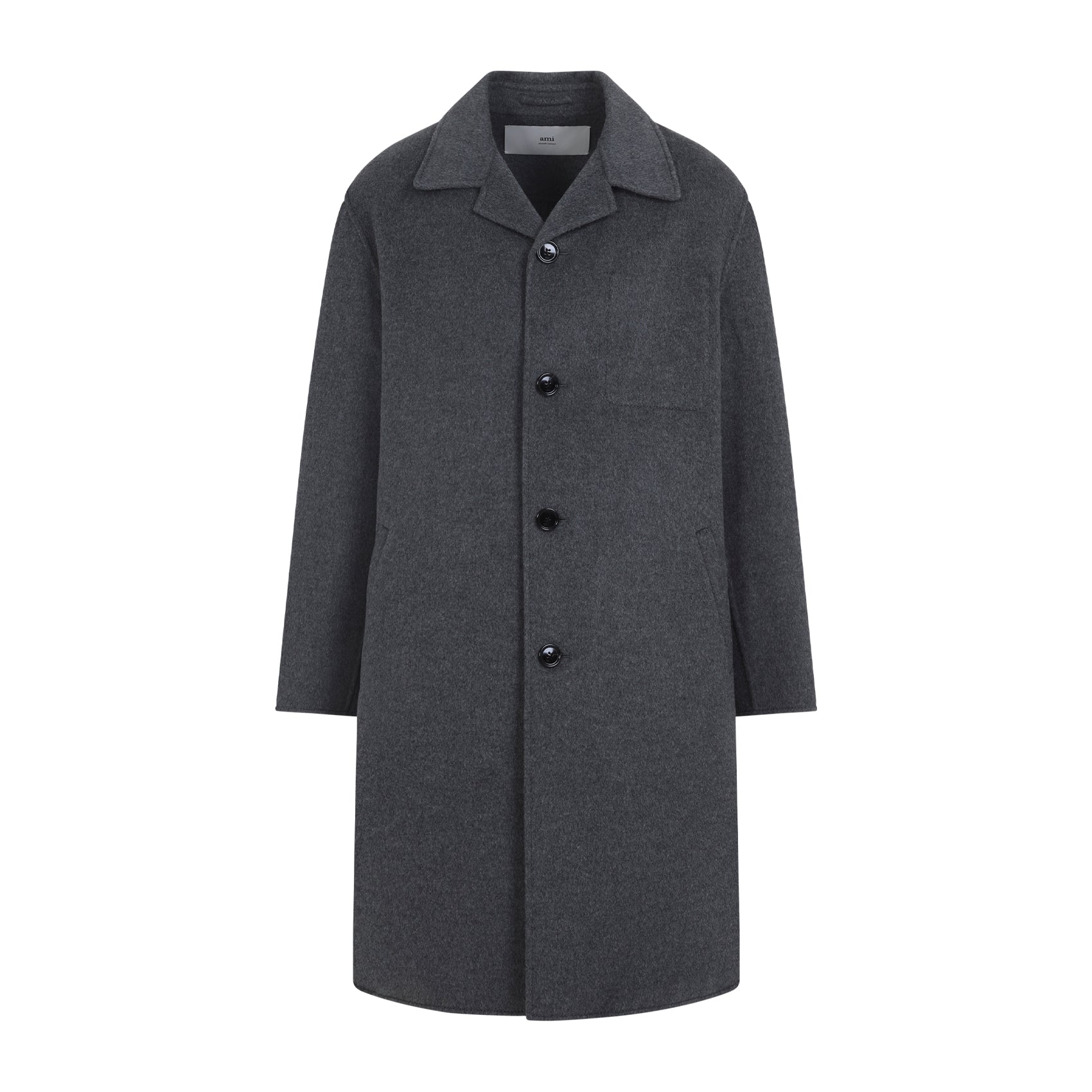 Heart-embroidered Wool Coat