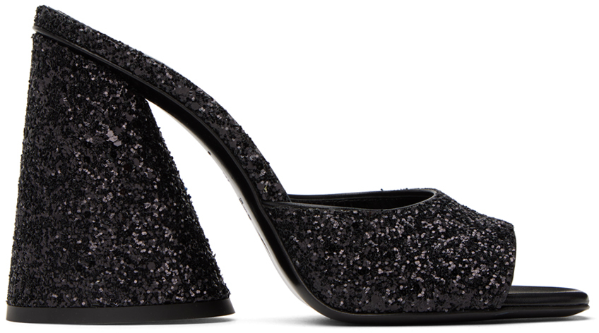 Black loose heel sandals