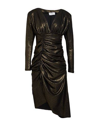 Woman Midi dress Black Size L Polyester