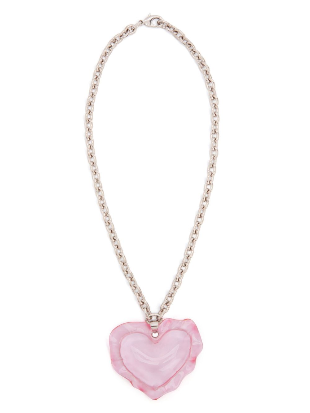 Cushion Heart pendant necklace - Pink