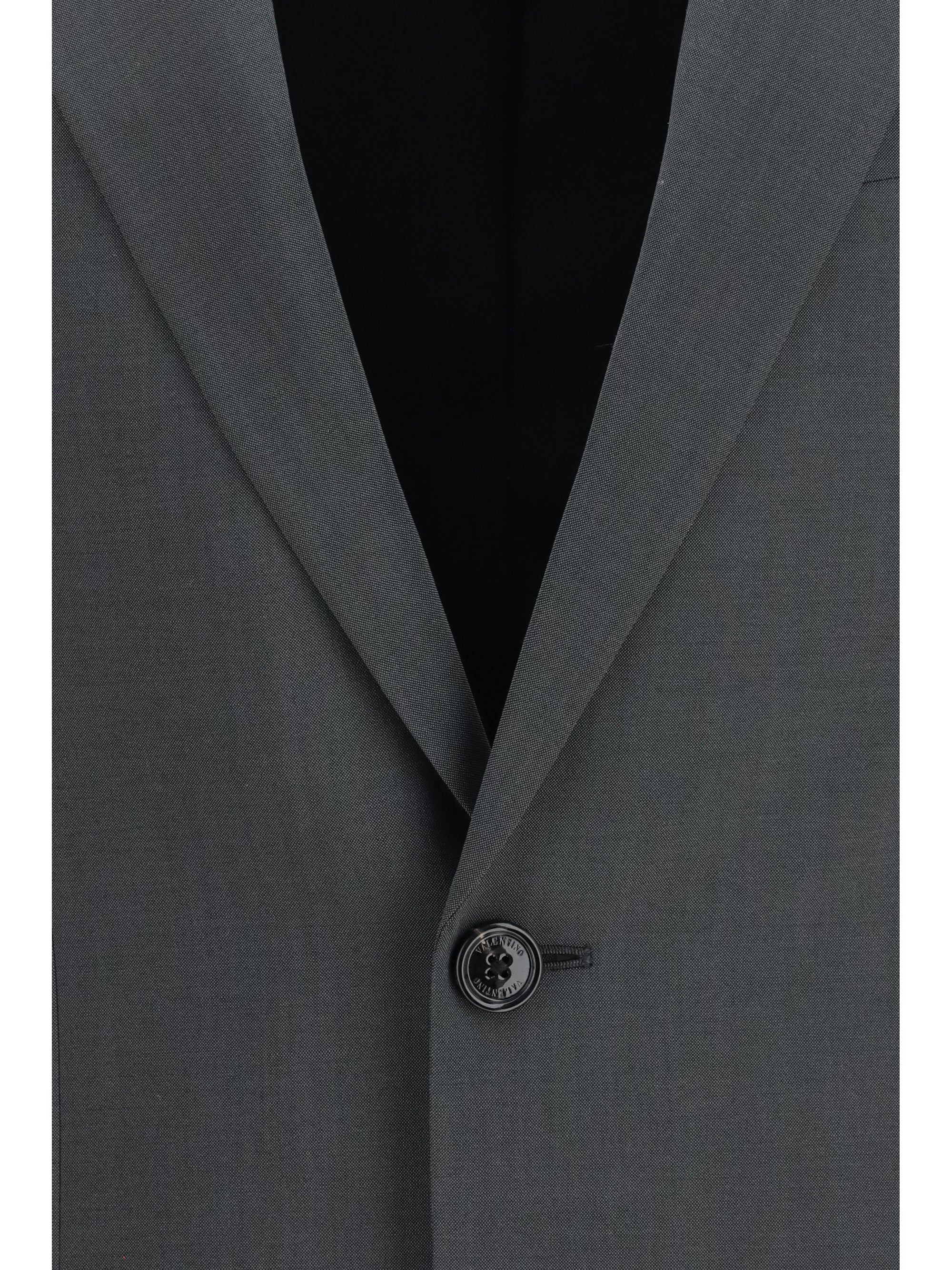 Wool-Mohair Single-Breasted Blazer — Gray