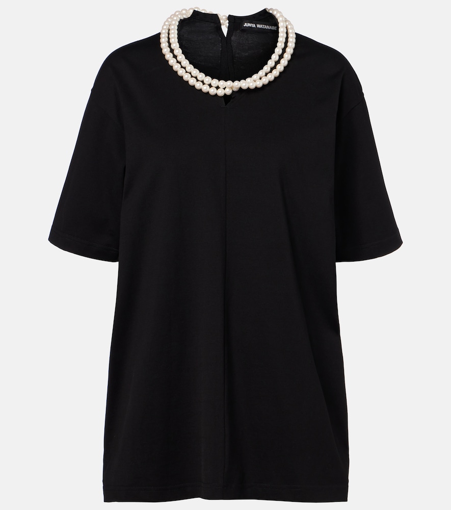 Oversized embellished cotton T-shirt