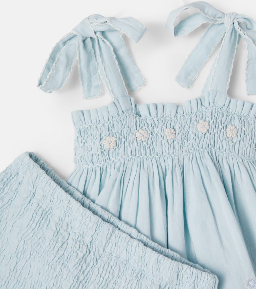 Maya smocked top and shorts set