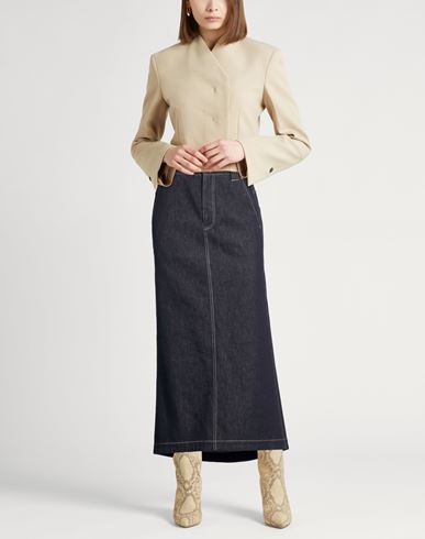 Woman Denim skirt Blue Size 0 Cotton, Elastane