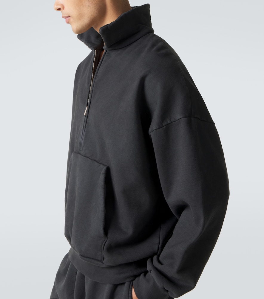 Cotton jersey half-zip sweatshirt