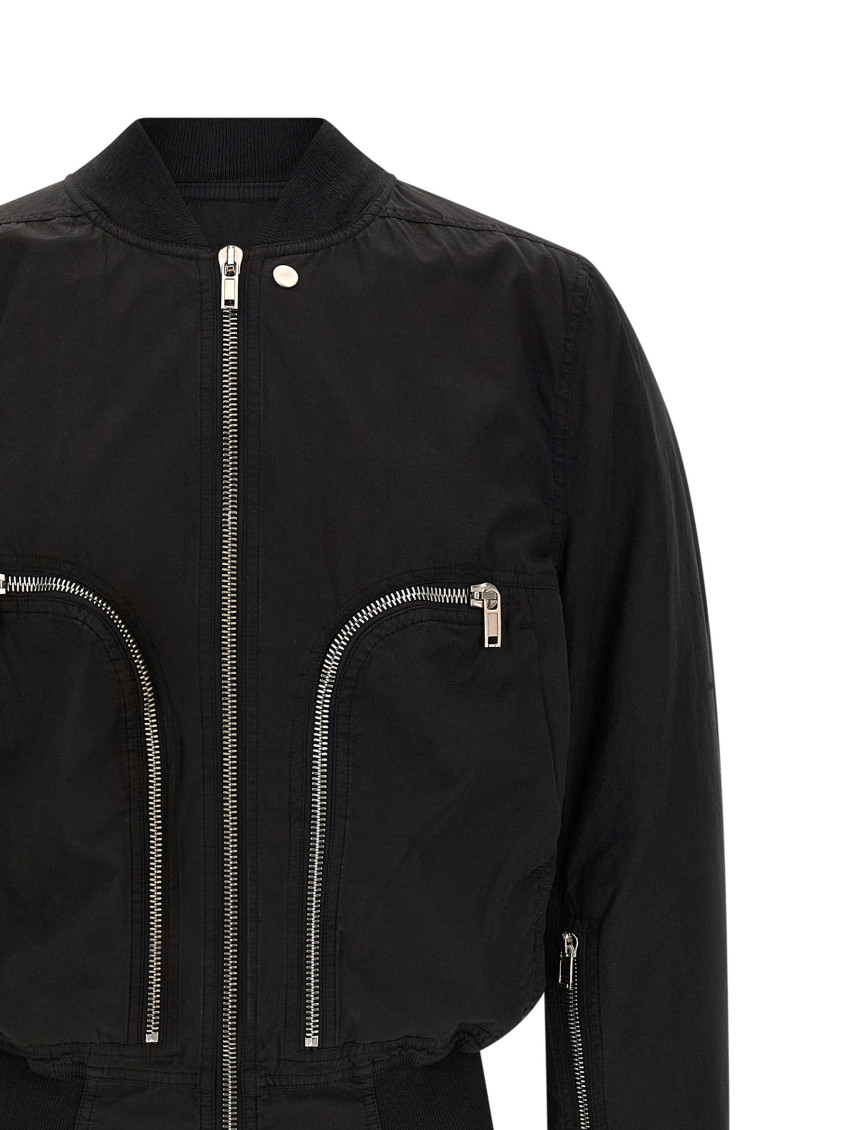 Black Solid Bomber Jackets