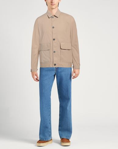 Man Jacket Sand Size 40 Cotton, Elastane