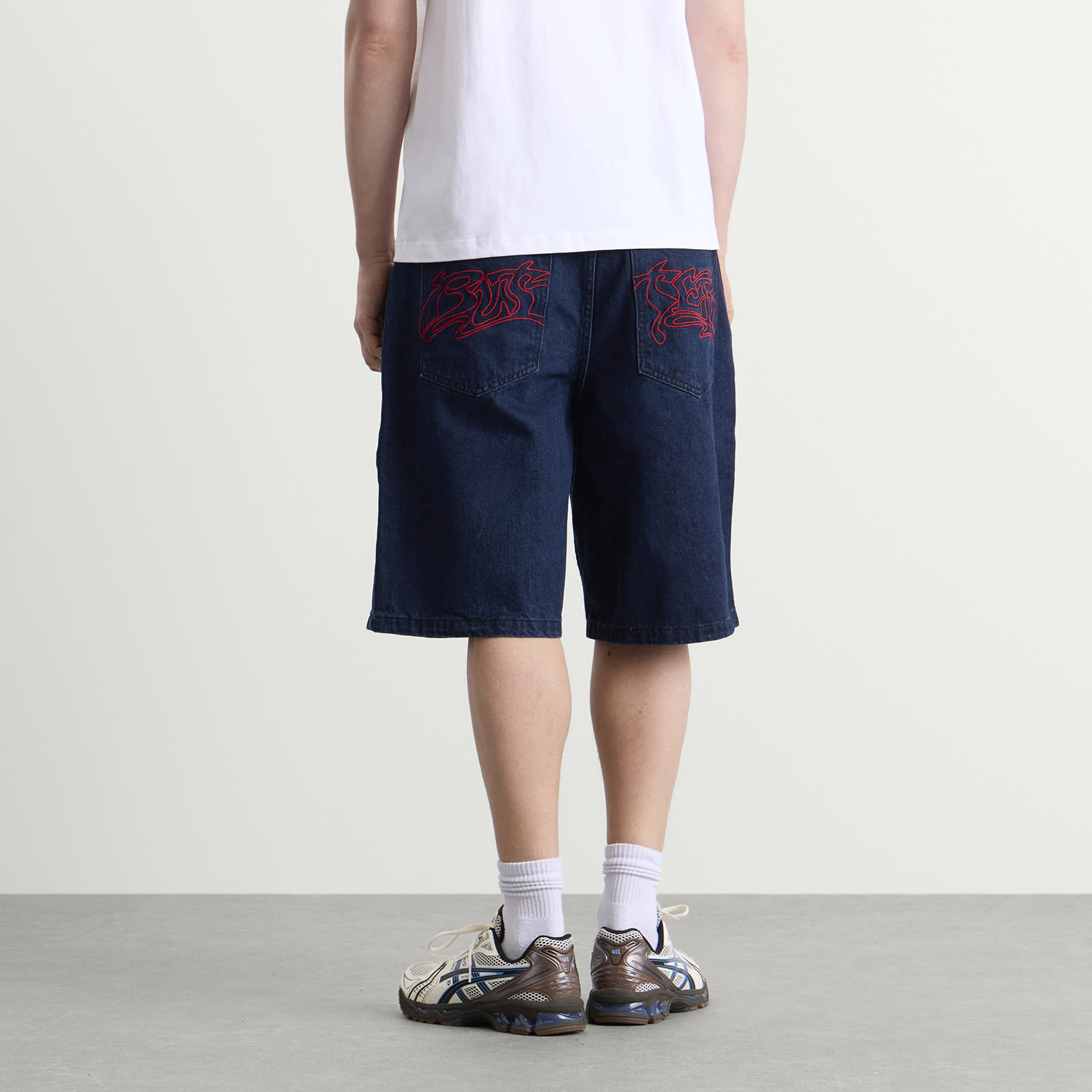 Men's Drummer Baggy Denim Shorts in Raw Dark Indigo