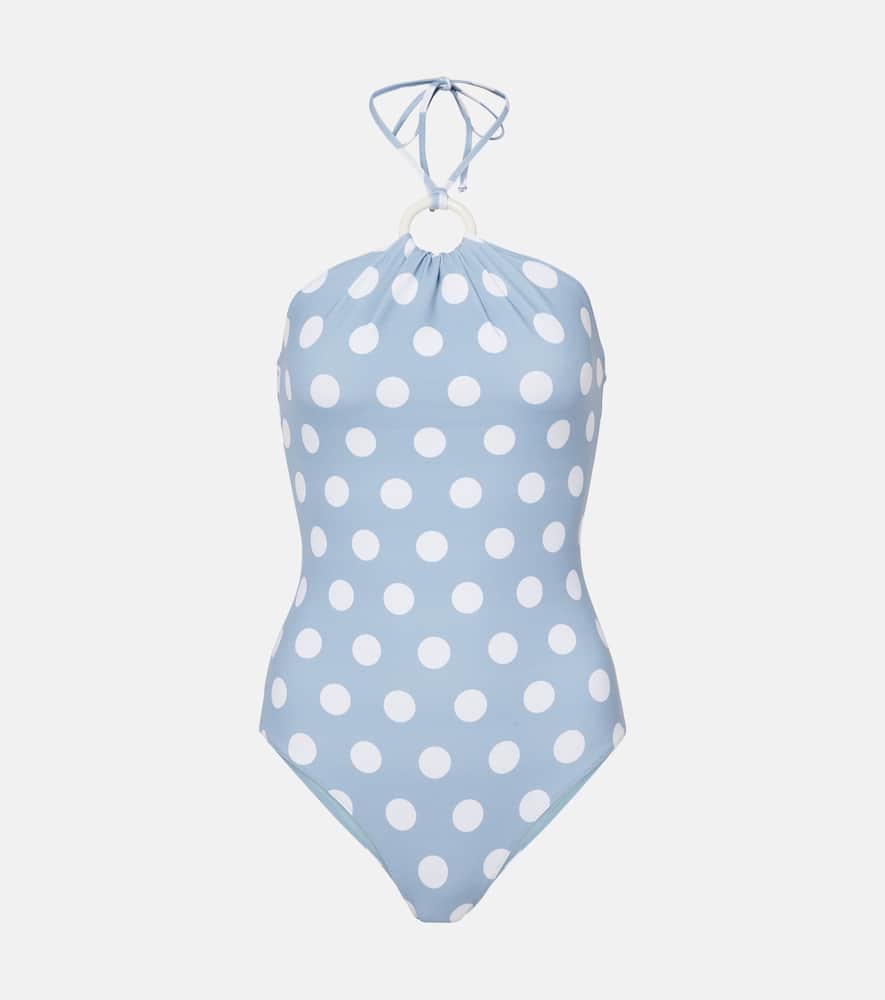 Avalon halterneck polka-dot swimsuit