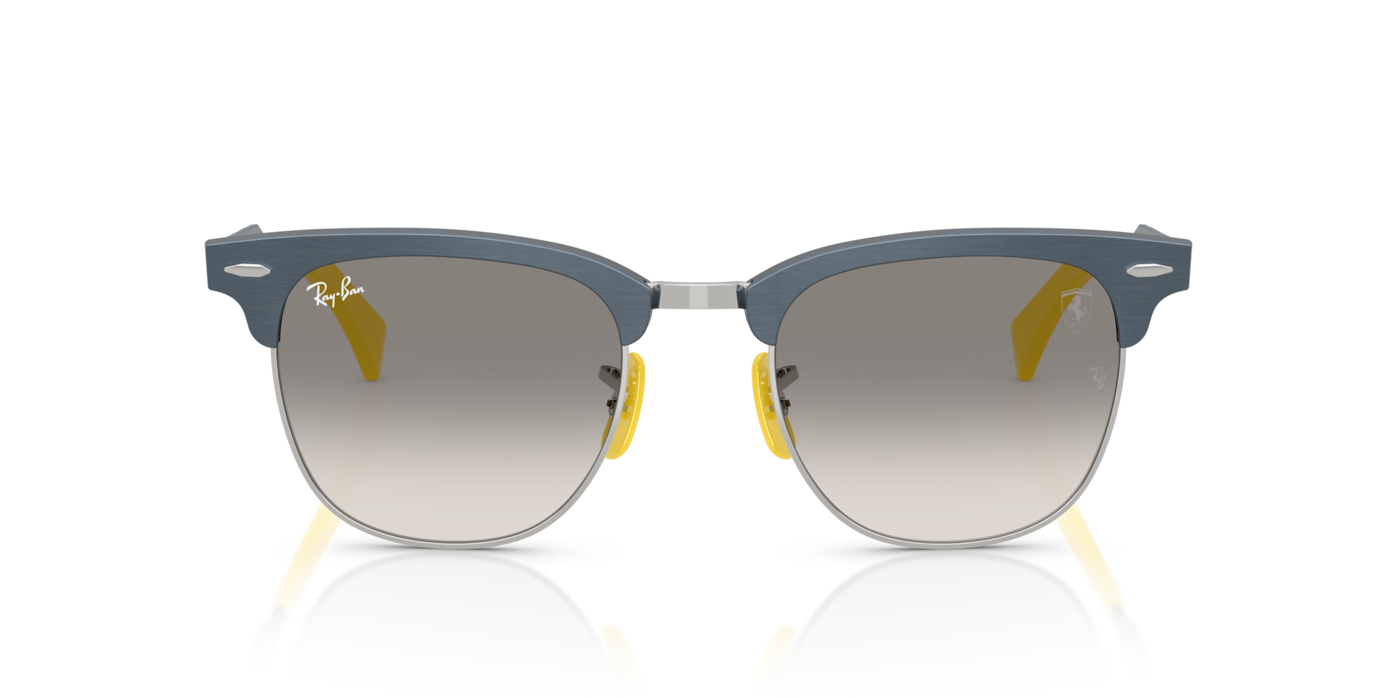 Ray - Ban Unisex Ray - Ban RB3807M F11232 Sunglasses Blue Grey Squared Normal Shaded