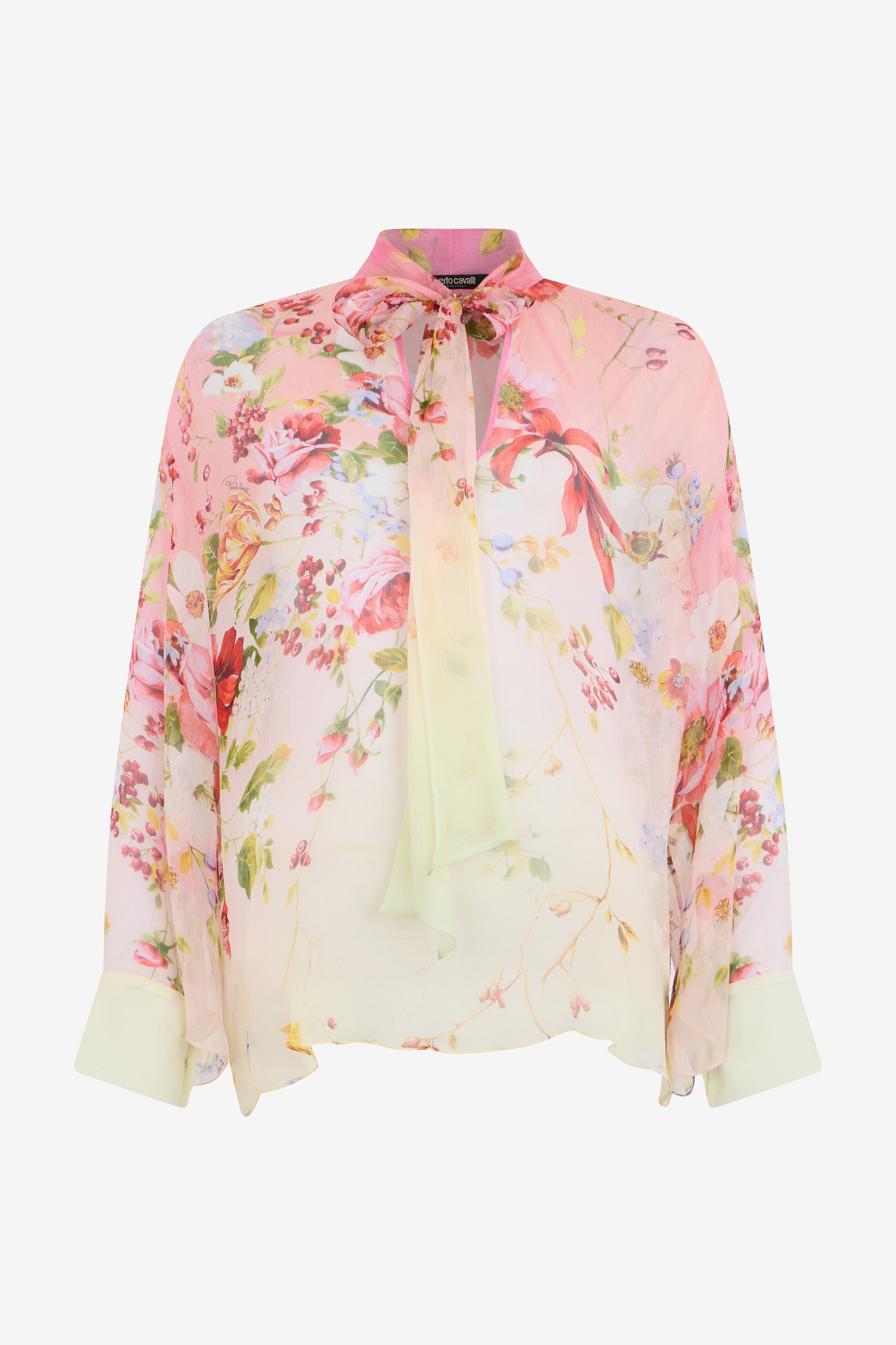 Chiffon Blouse With Miami Flowers Print