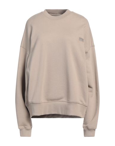 Woman Sweatshirt Khaki Size L Cotton, Polyester