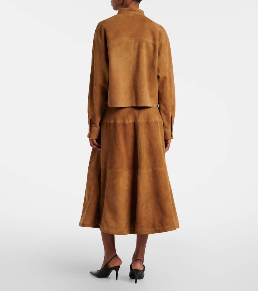 Opera suede maxi skirt