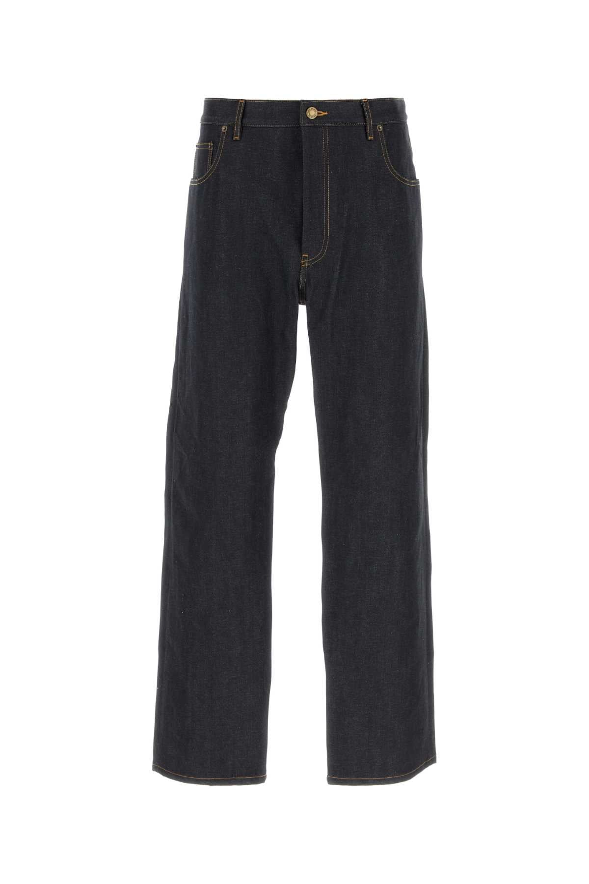 Cotton Denim Jeans — Navy