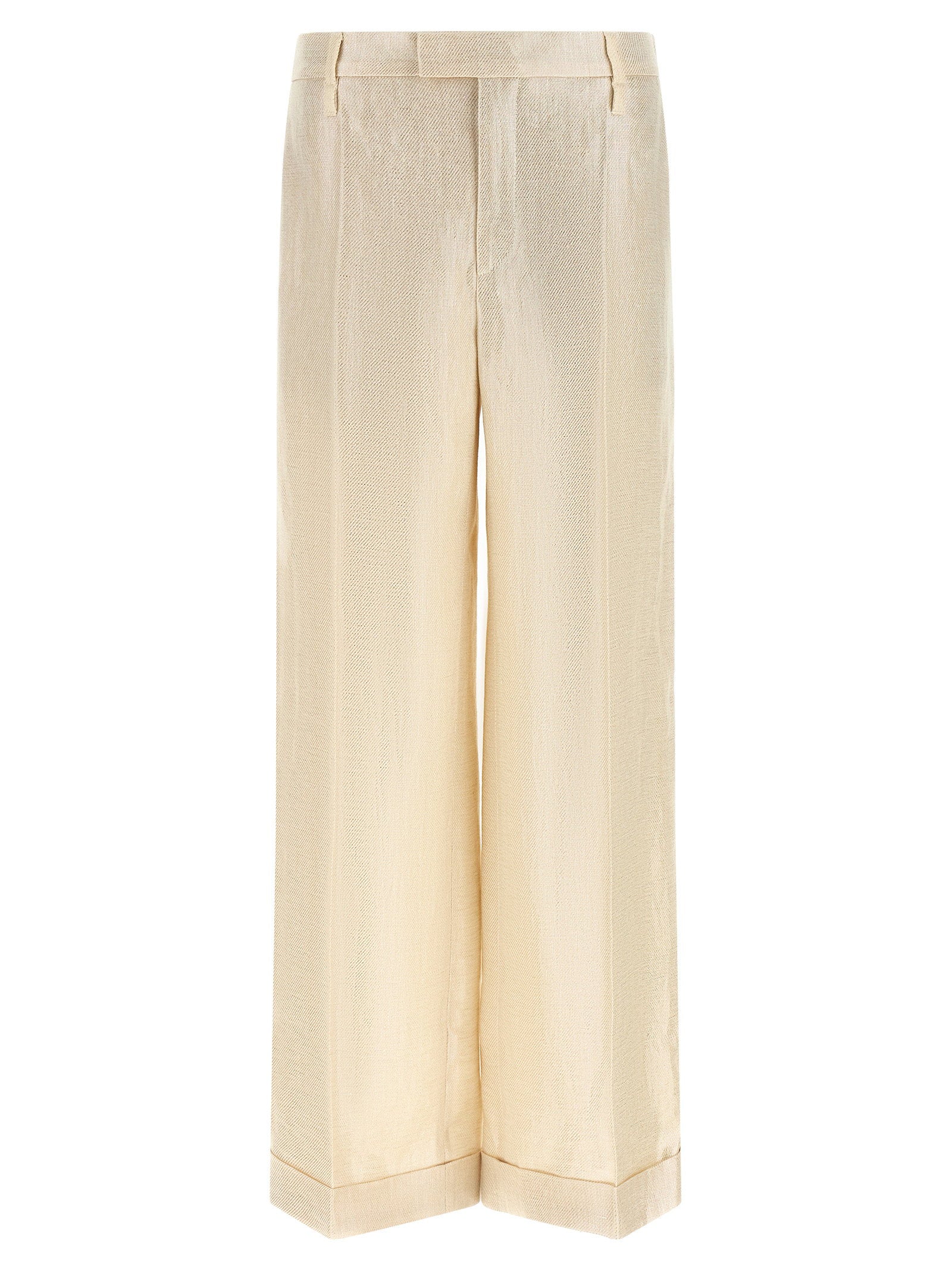 Lamé Linen Pants
