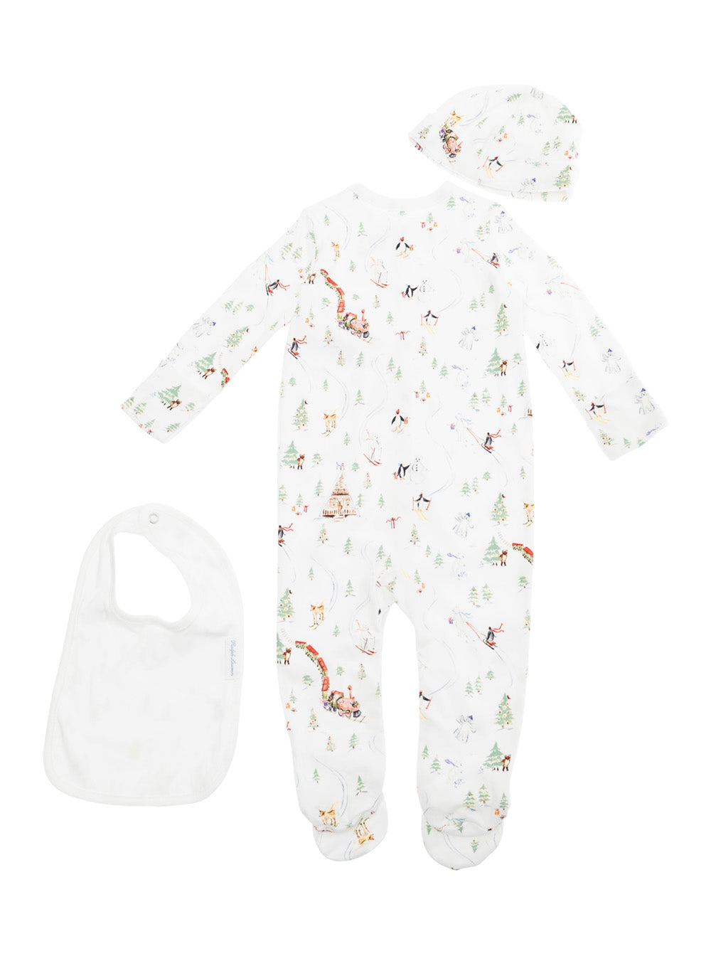 Polo Bear-Print Cotton Bodysuit — Pink