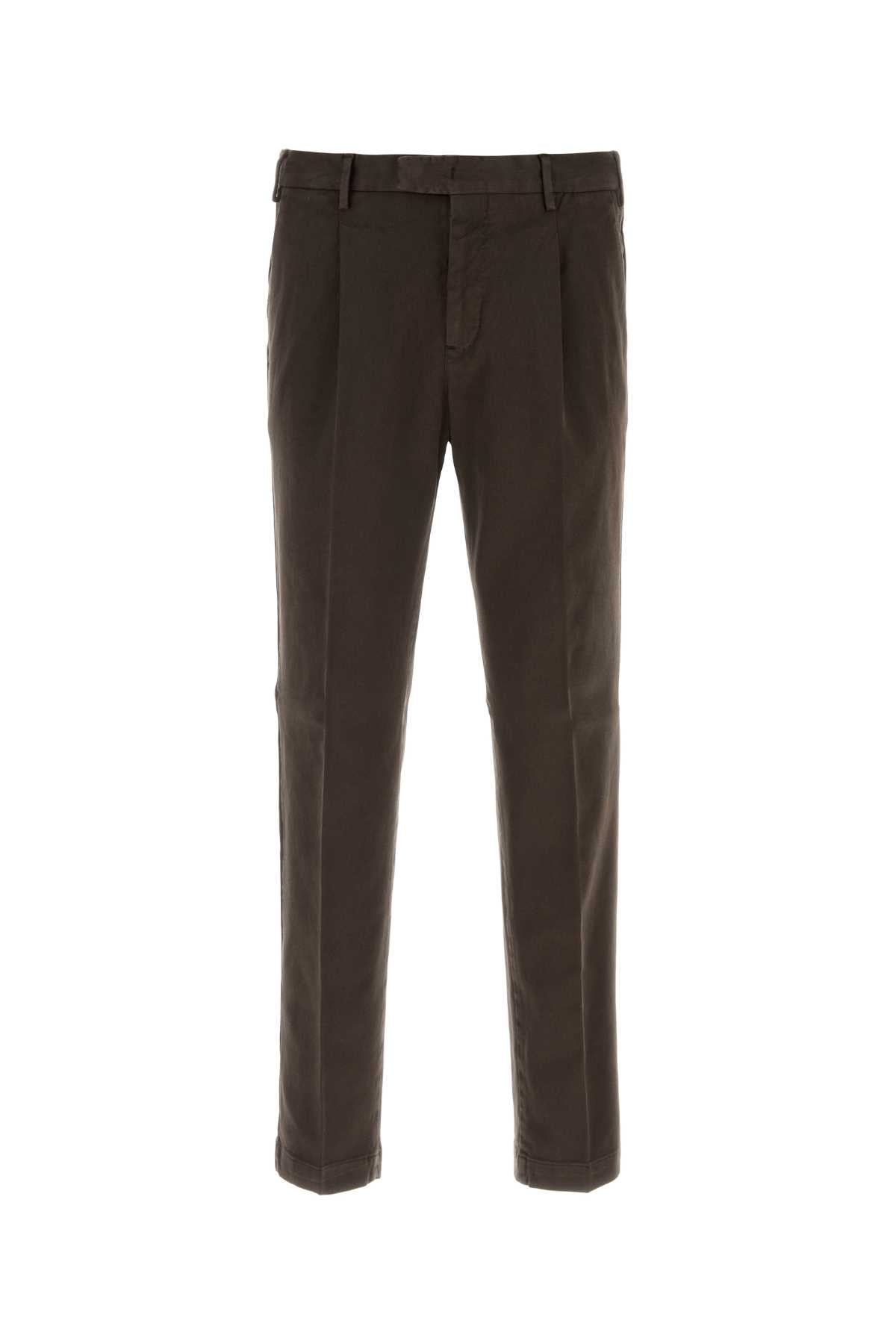 Stretch Cotton Trousers — Brown