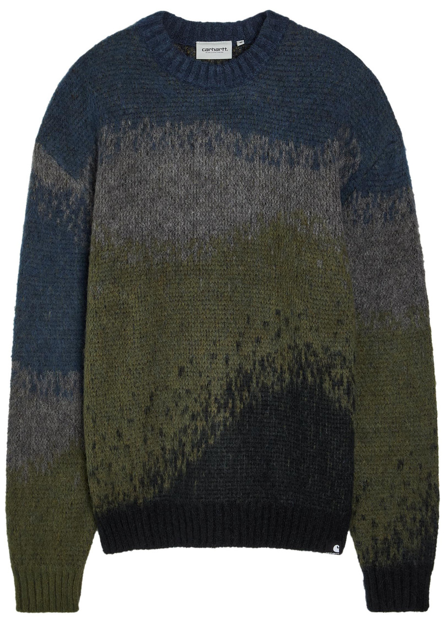 Tinley Striped Jacquard Brushed-knit Jumper
