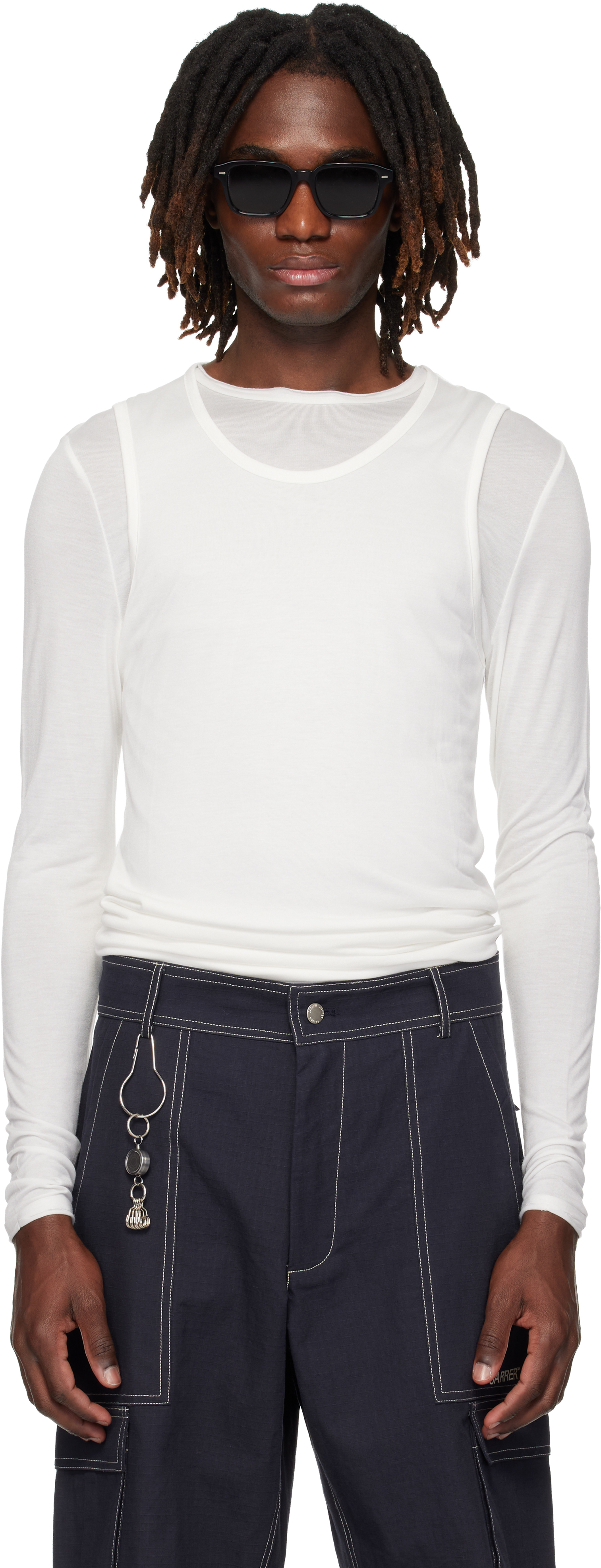 White Doria Double Layer T-shirt Set