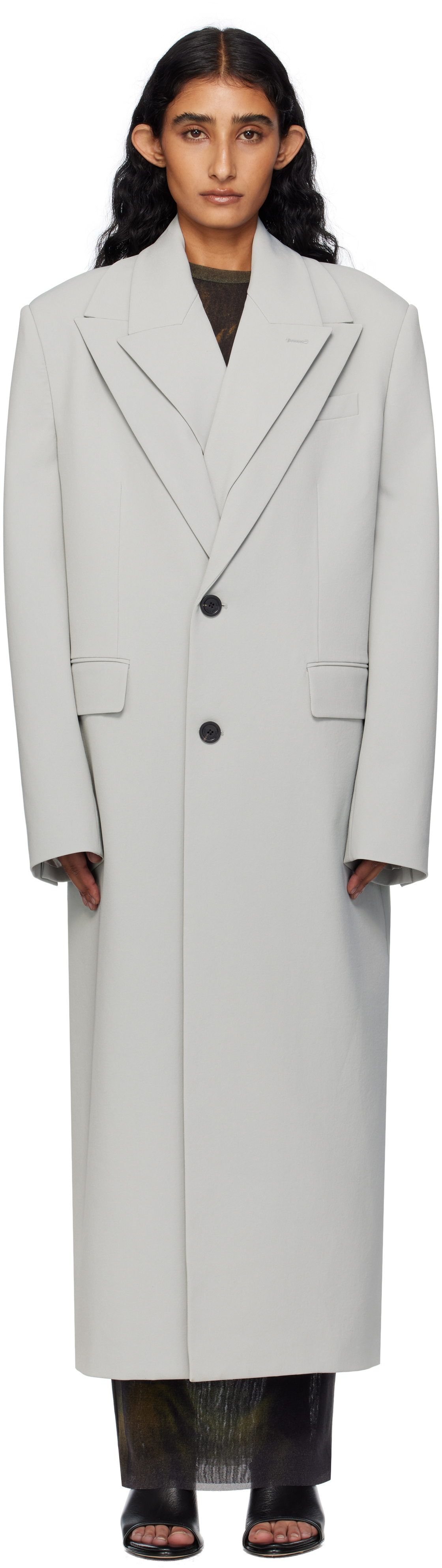 Green Double Layer Body Detail Coat