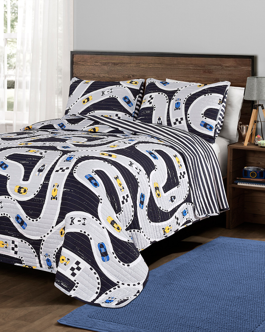 Lush Decor Fashions 2pc Car Tracks Twin Quilt Set