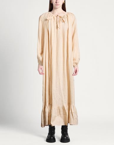 Woman Maxi dress Beige Size ONESIZE Linen