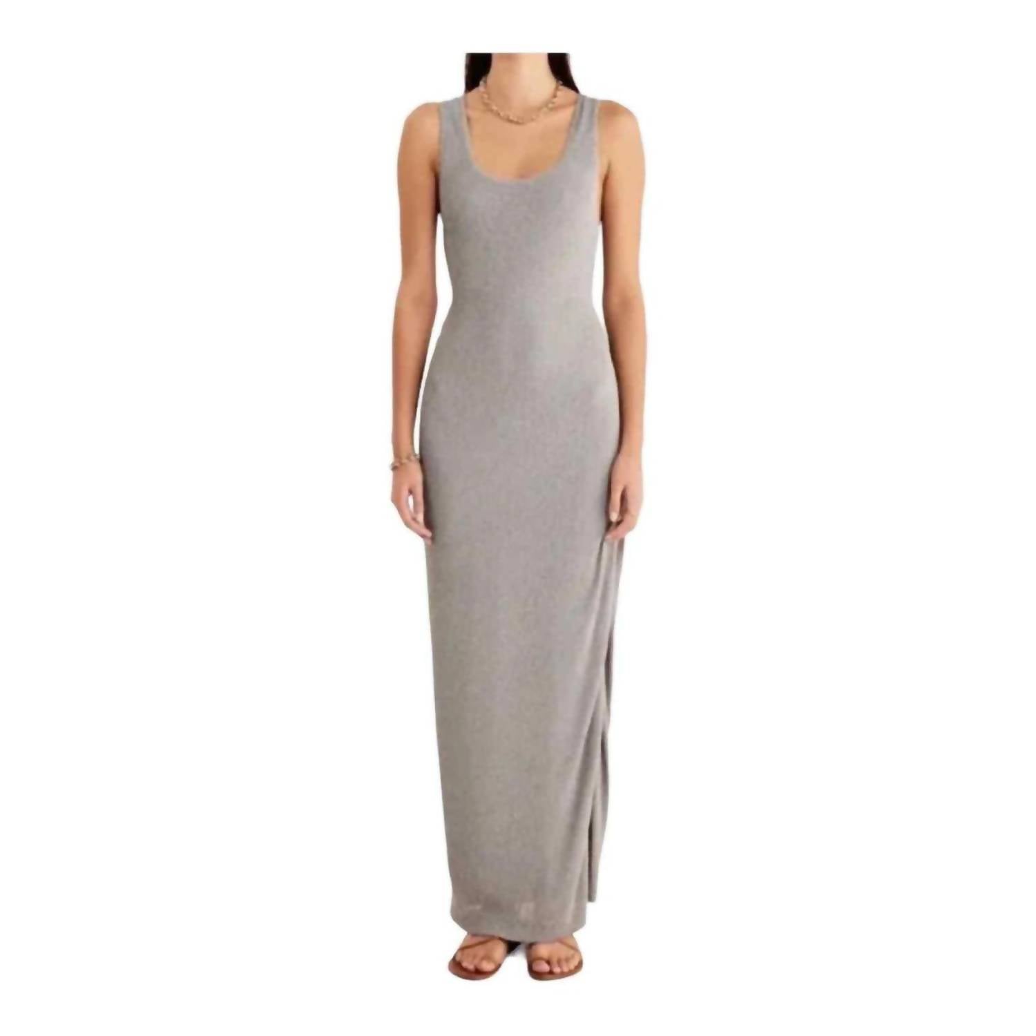 Rosa Rib Cut Out Maxi Dress In Seafoam Green