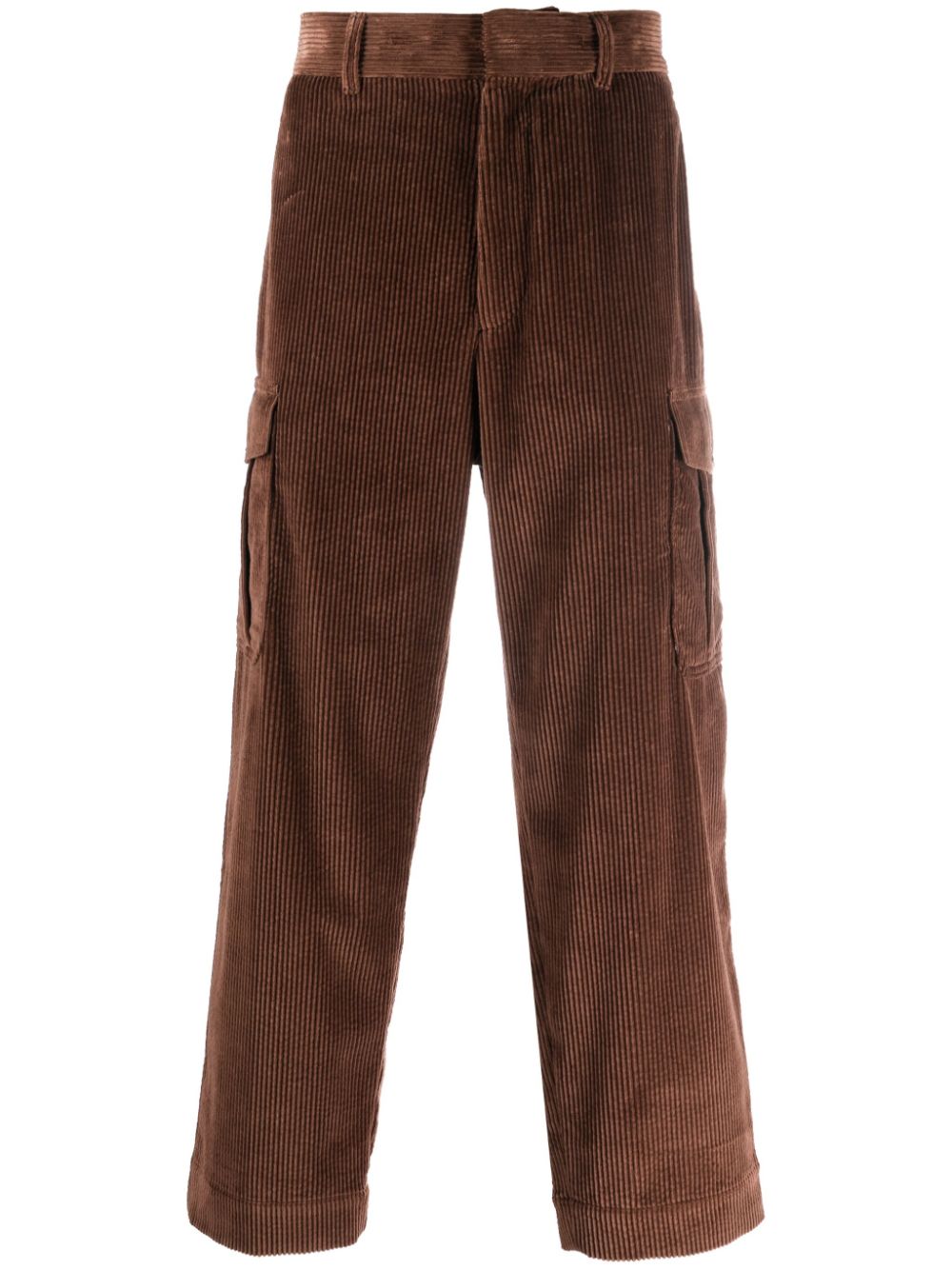 Cotton corduroy cropped trousers - Brown
